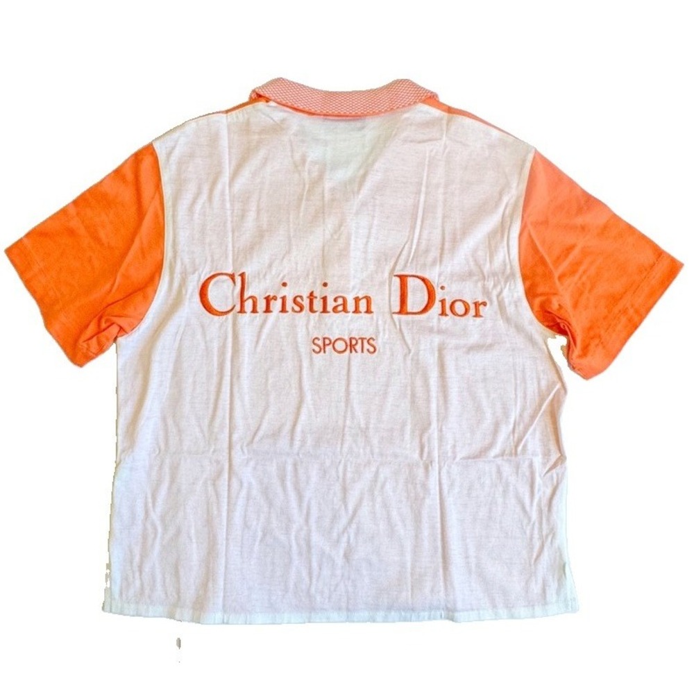 Christian Dior Sports Polo Shirt Medium White Orange